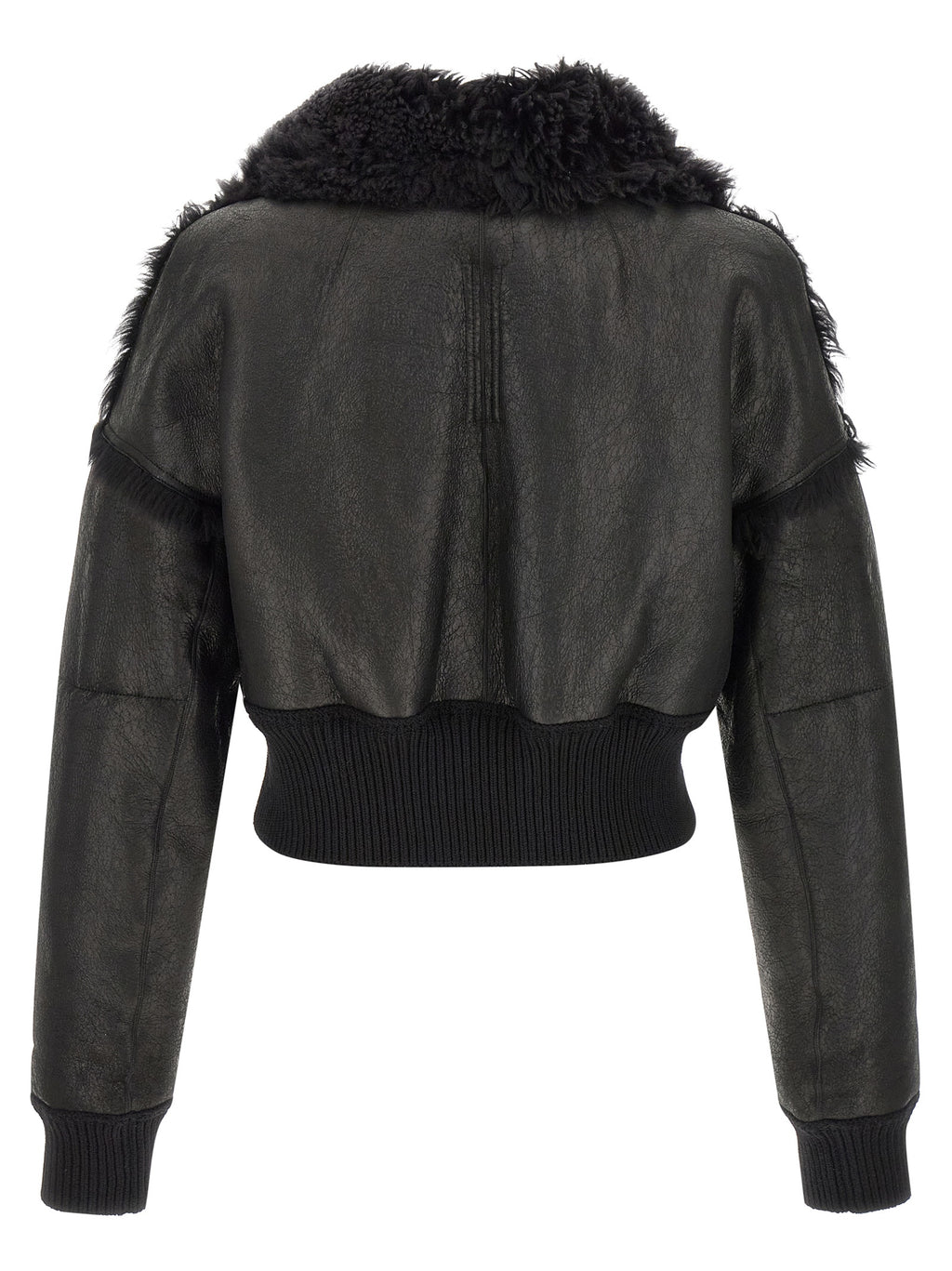 Rick Owens Black Lamb Fur Leather Jacket