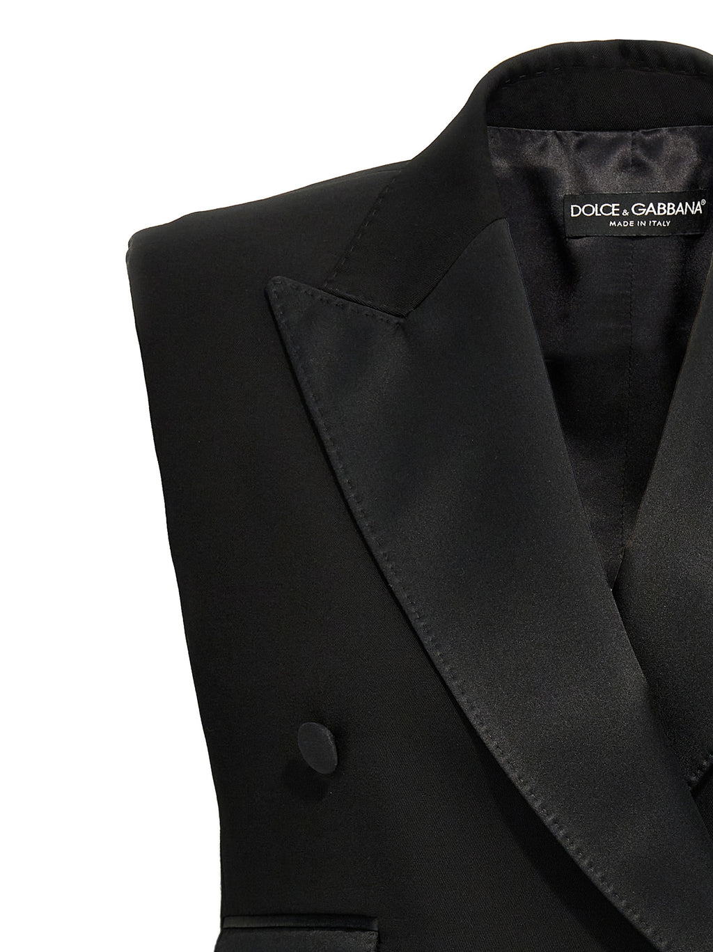 Dolce & Gabbana Black Silk Sleeveless Jacket