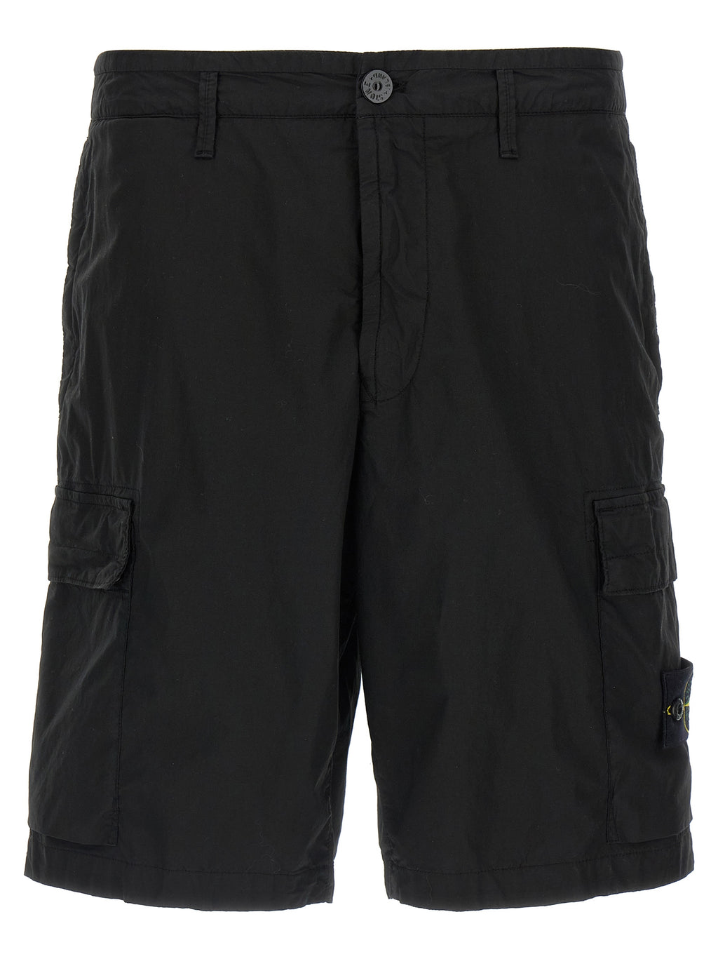 Stone Island Black Cotton Bermuda Shorts