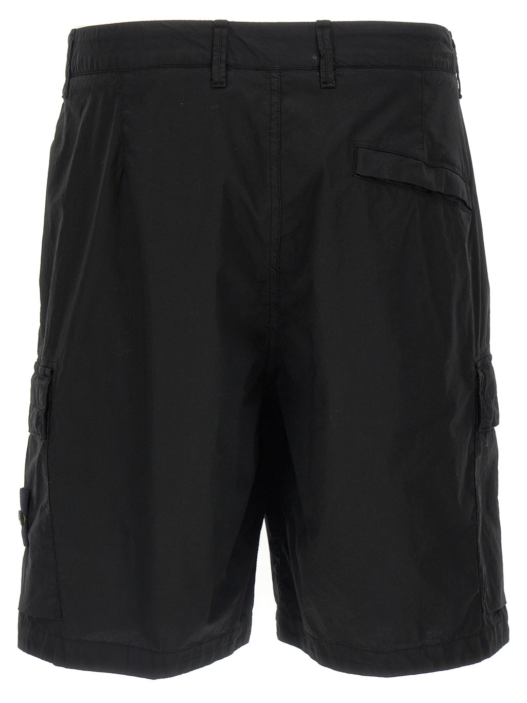 Stone Island Black Cotton Bermuda Shorts