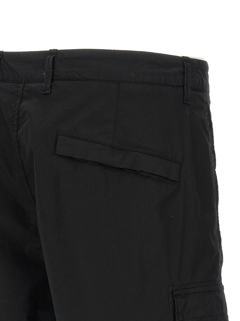 Stone Island Black Cotton Bermuda Shorts