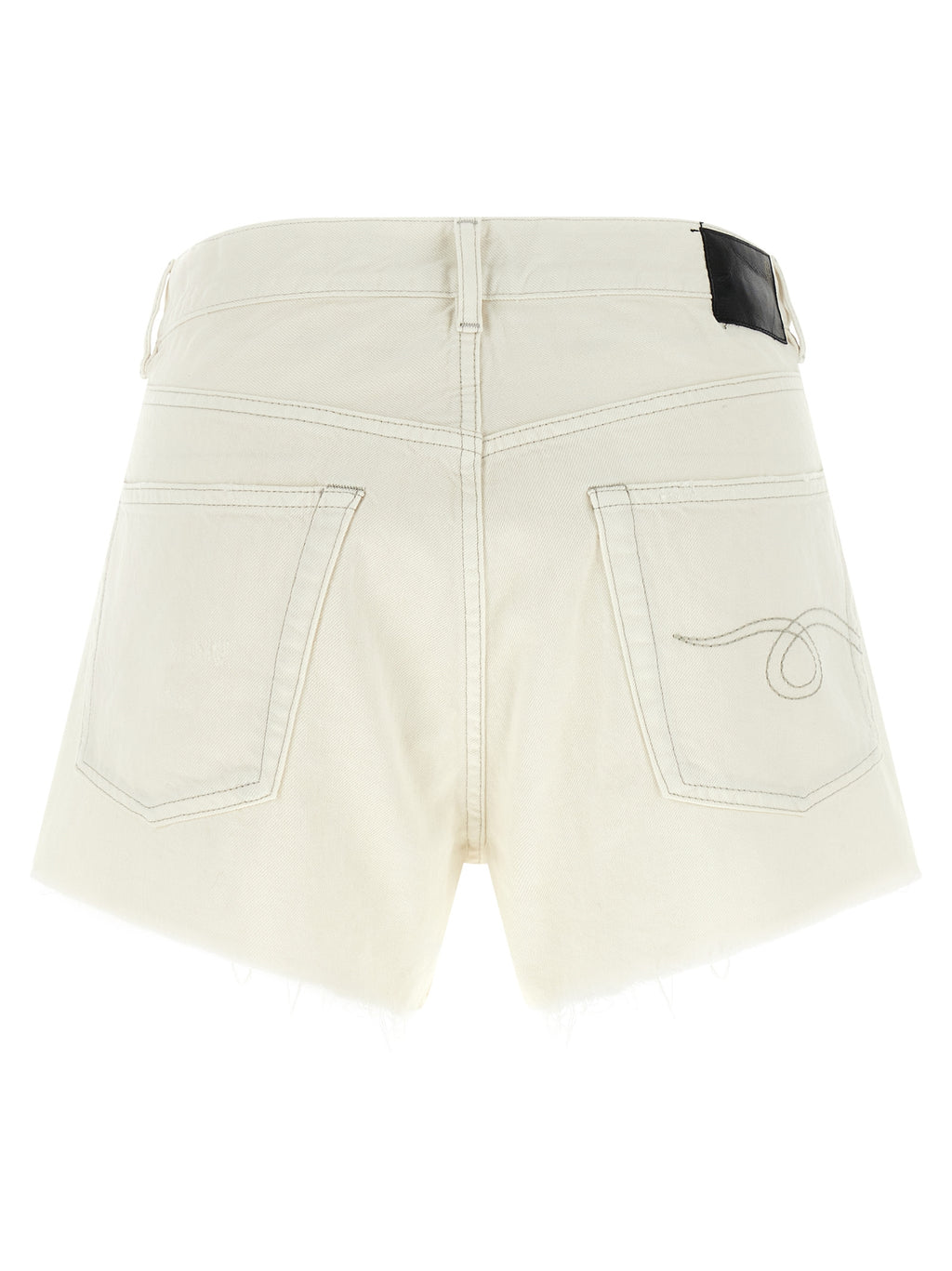 R13 White Cotton Bermuda Shorts