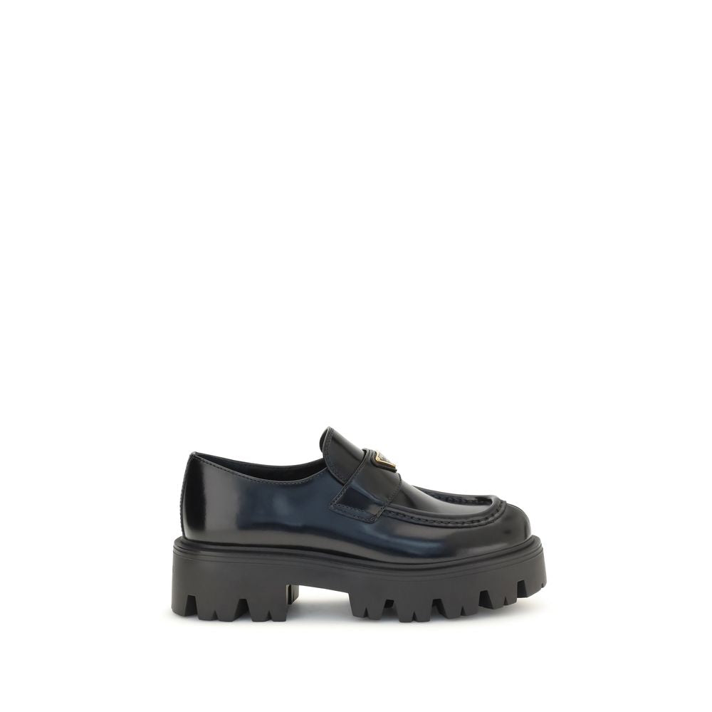 Prada Slip-on-Loafer aus schwarzem Kalbsleder (Bos Taurus)