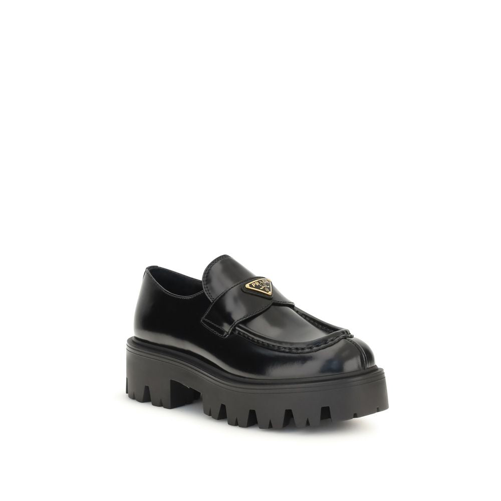 Prada Slip-on-Loafer aus schwarzem Kalbsleder (Bos Taurus)