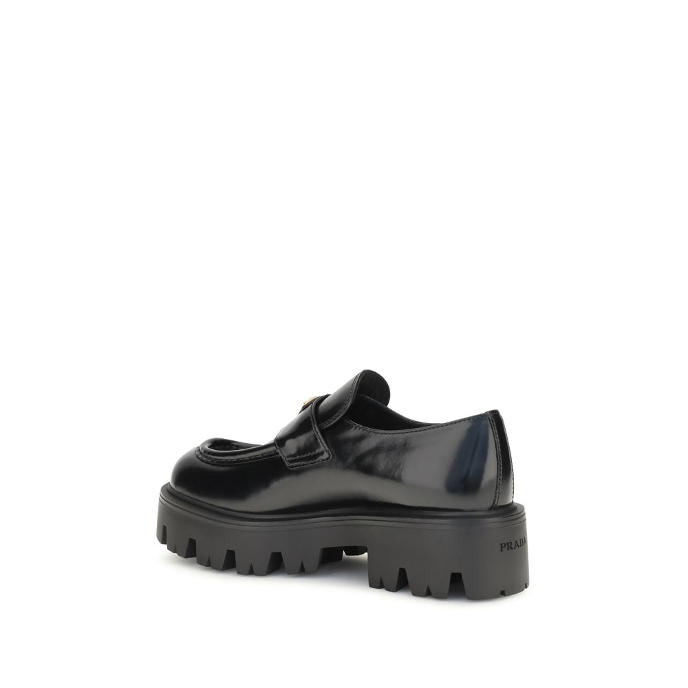 Prada Slip-on-Loafer aus schwarzem Kalbsleder (Bos Taurus)