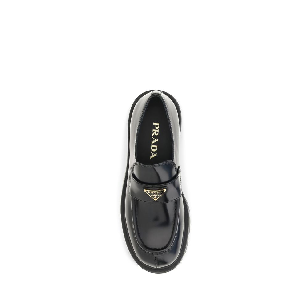 Prada Slip-on-Loafer aus schwarzem Kalbsleder (Bos Taurus)