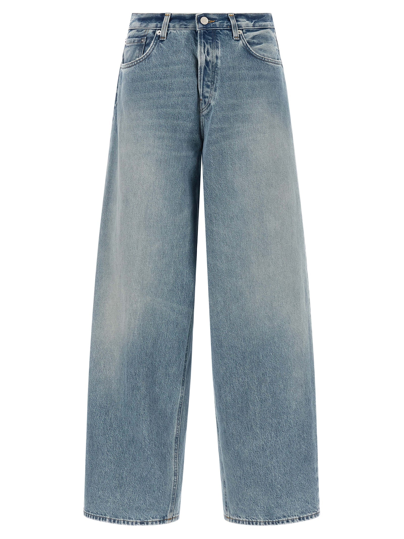 Haikure Blue Cotton Relaxed Fit Jeans