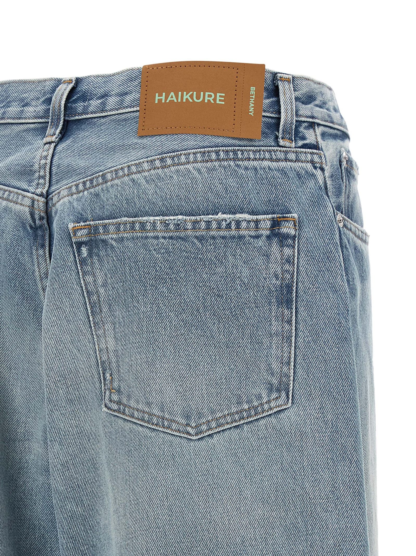 Haikure Blue Cotton Relaxed Fit Jeans