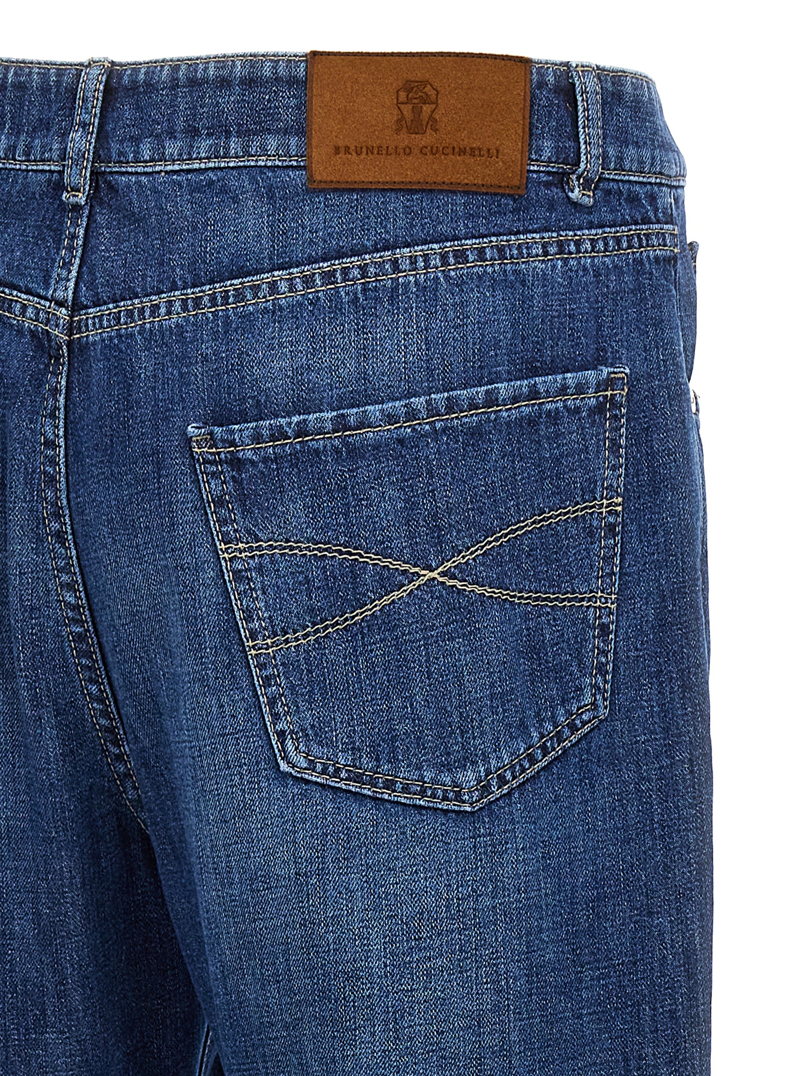 Brunello Cucinelli Blue Cotton Relaxed Fit Jeans