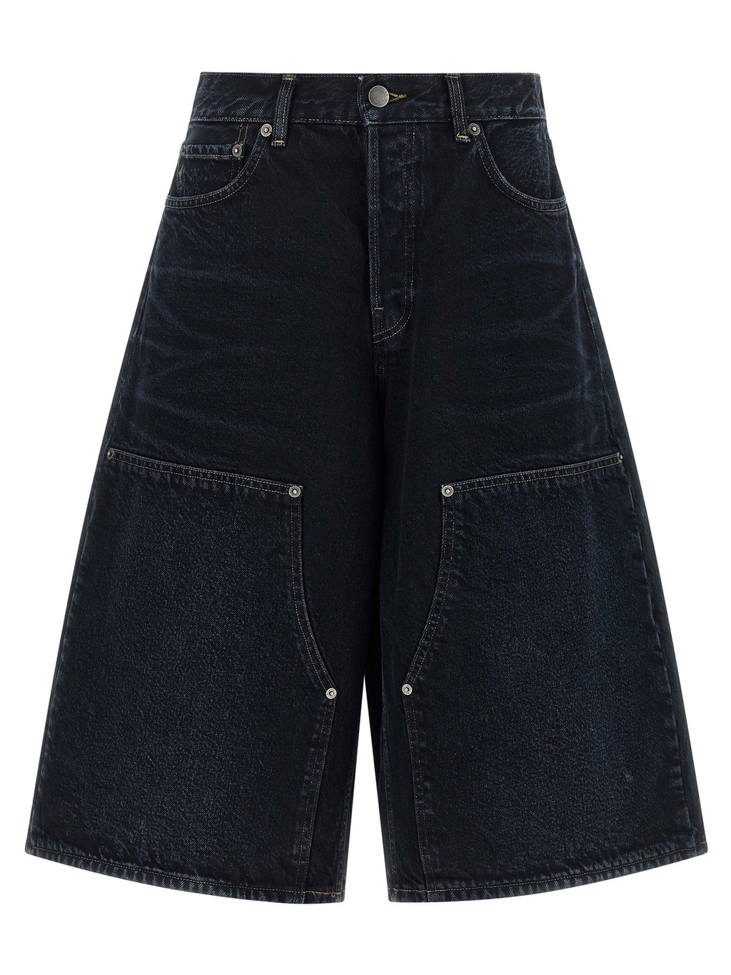 Haikure Blue Cotton Bermuda Shorts