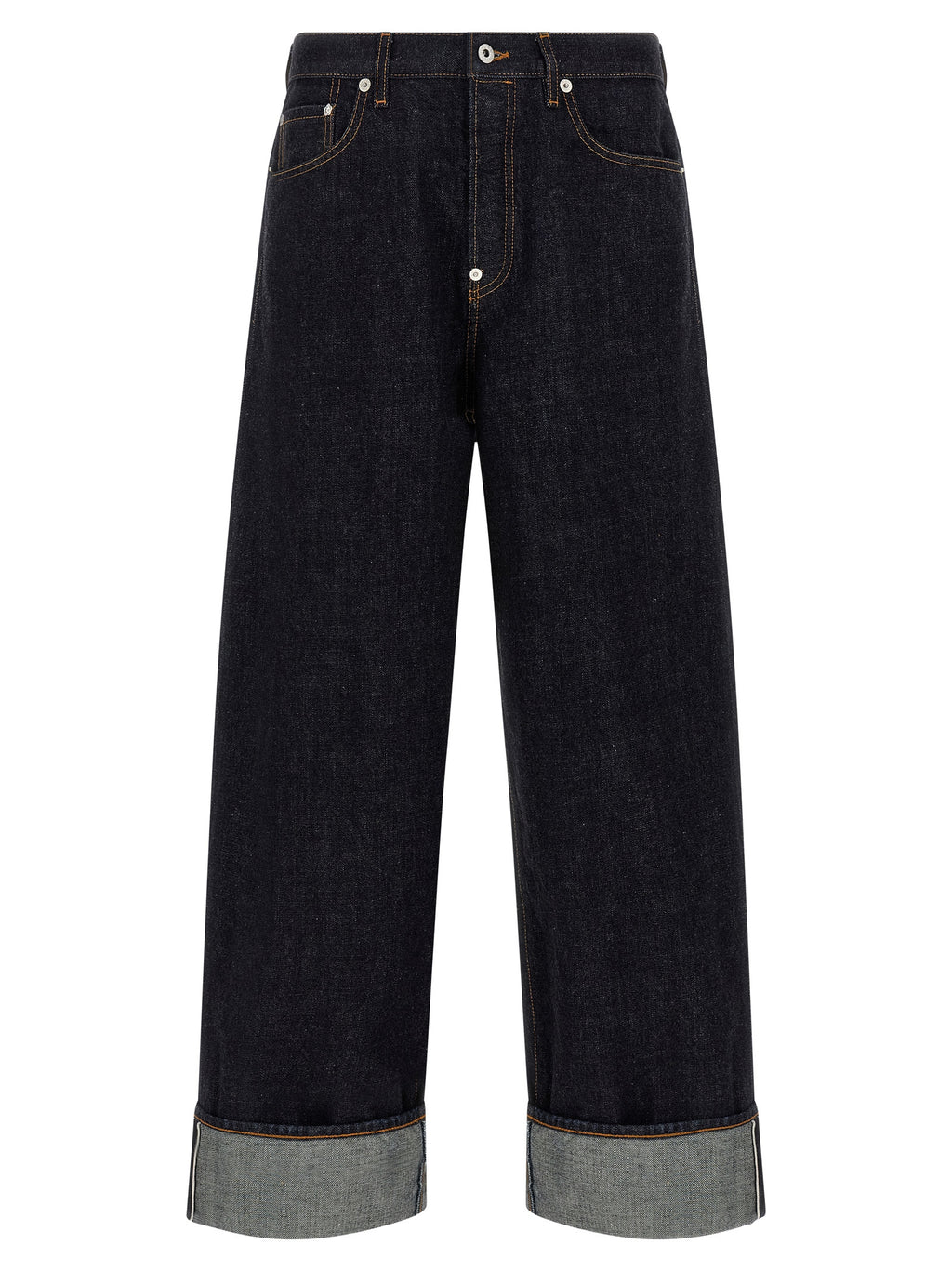 Kenzo Blue Cotton Straight-Leg Jeans
