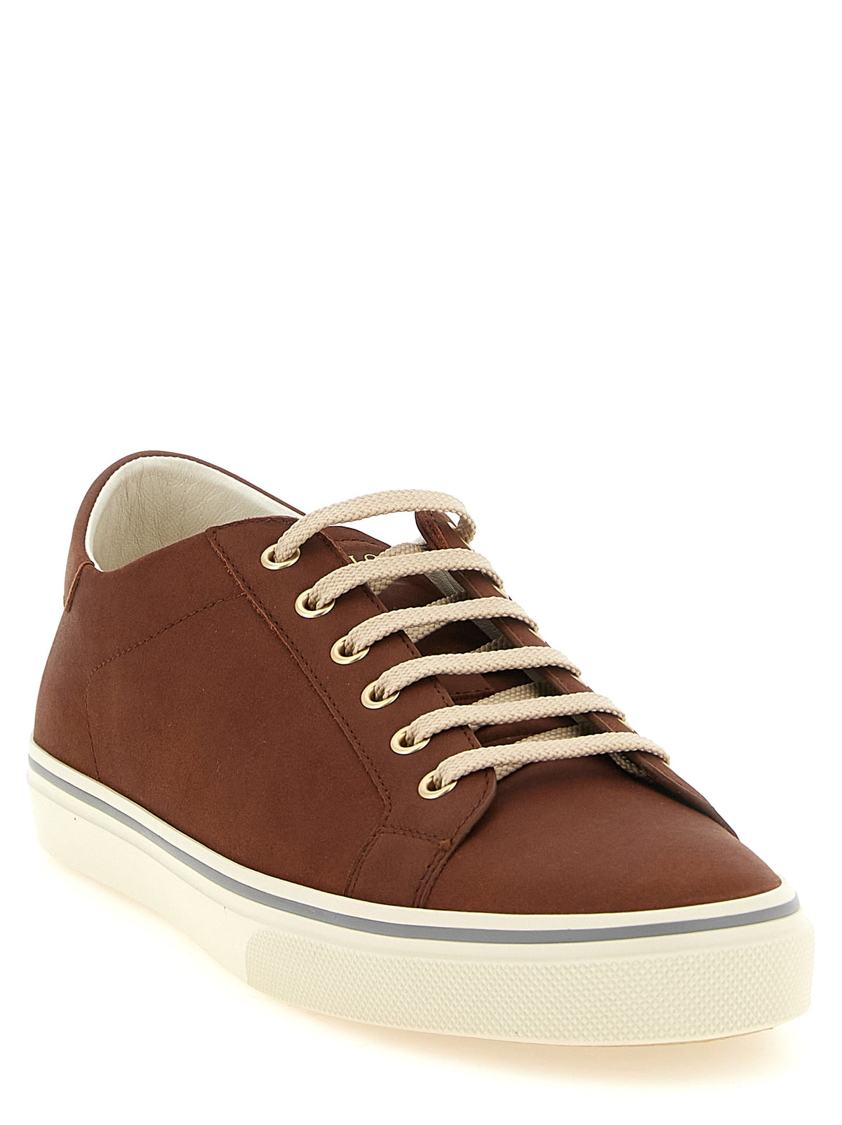 Brunello Cucinelli Braune Low-Top-Sneakers aus Kalbsleder