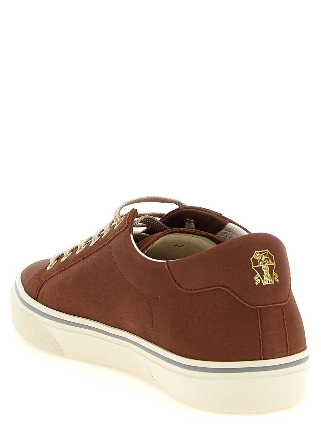 Brunello Cucinelli Braune Low-Top-Sneakers aus Kalbsleder