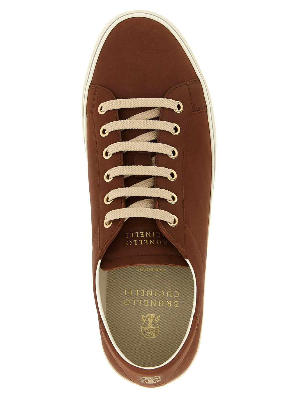 Brunello Cucinelli Braune Low-Top-Sneakers aus Kalbsleder