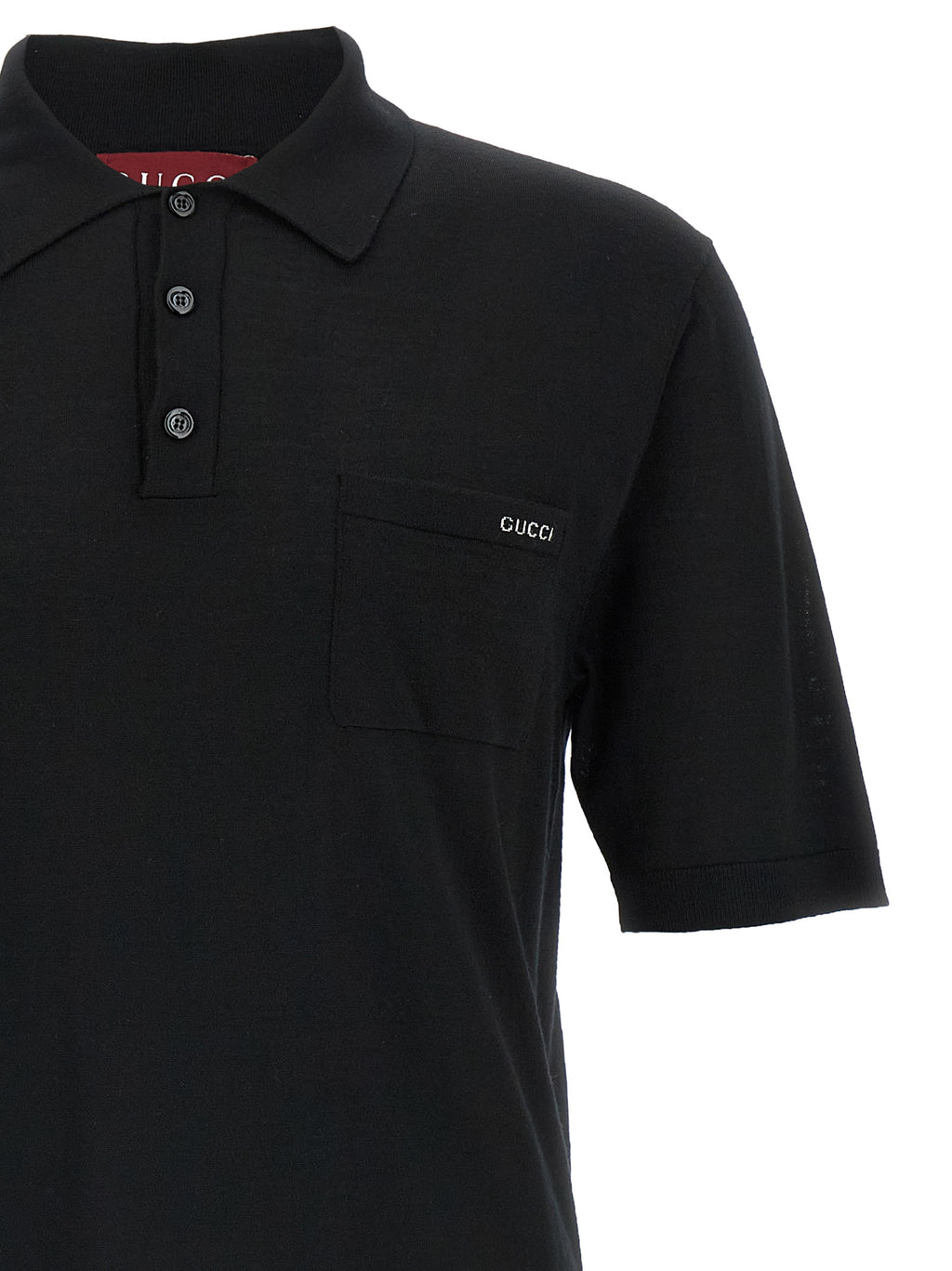Gucci Polohemd aus schwarzer Wolle