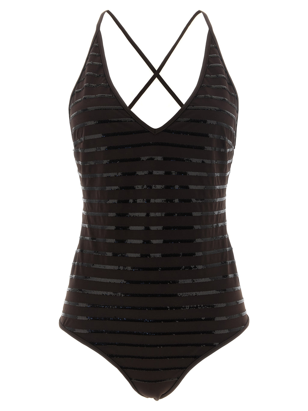 Brunello Cucinelli Brown Polyamide One-Piece Swimsuit