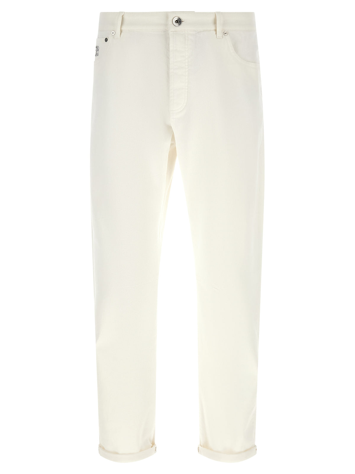Brunello Cucinelli Weiße Cropped Jeans aus Baumwolle