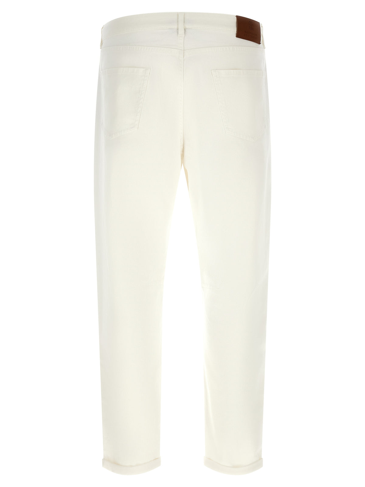 Brunello Cucinelli Weiße Cropped Jeans aus Baumwolle