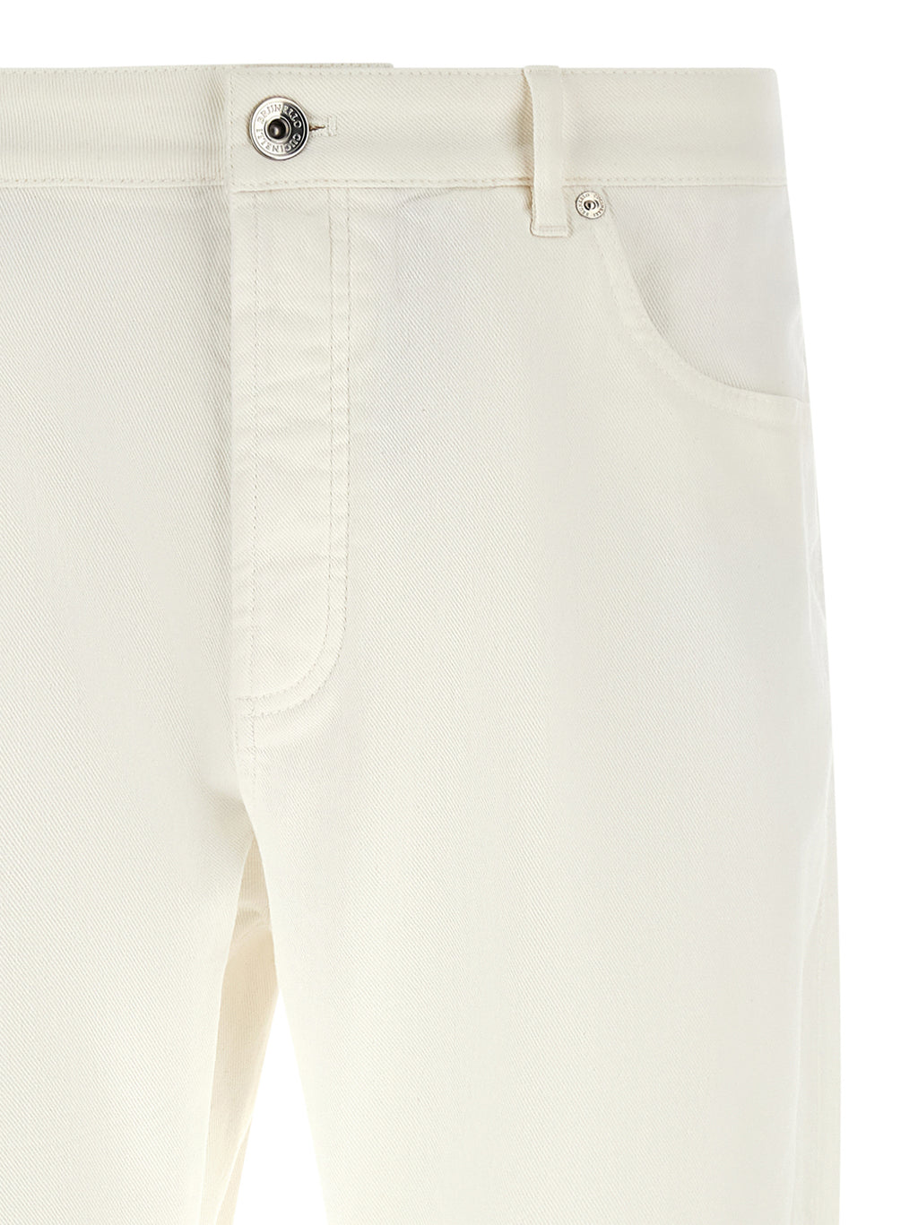 Brunello Cucinelli Weiße Cropped Jeans aus Baumwolle