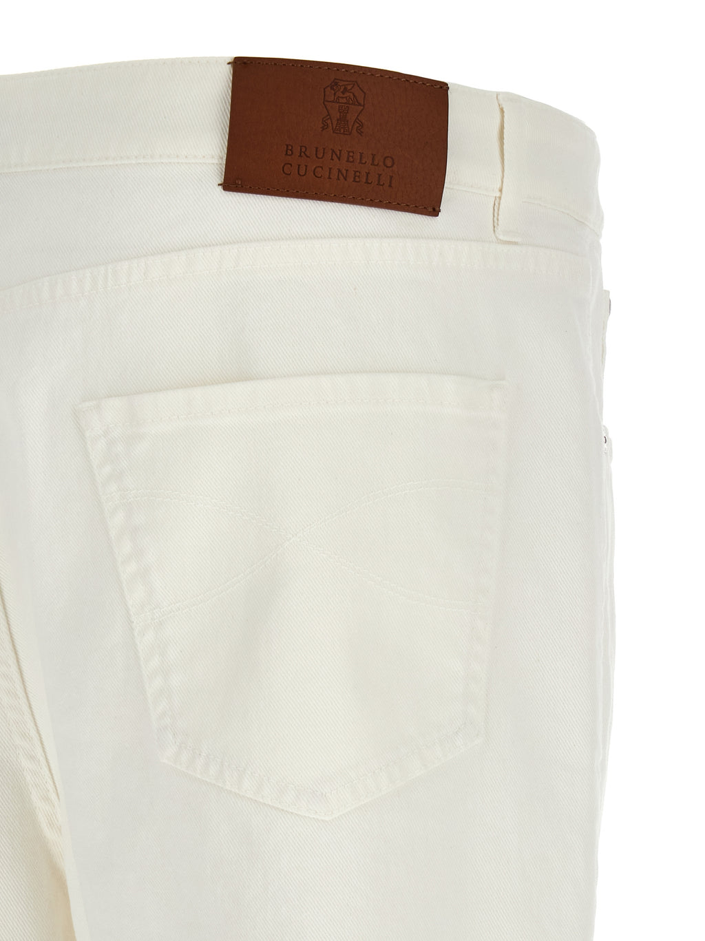 Brunello Cucinelli Weiße Cropped Jeans aus Baumwolle