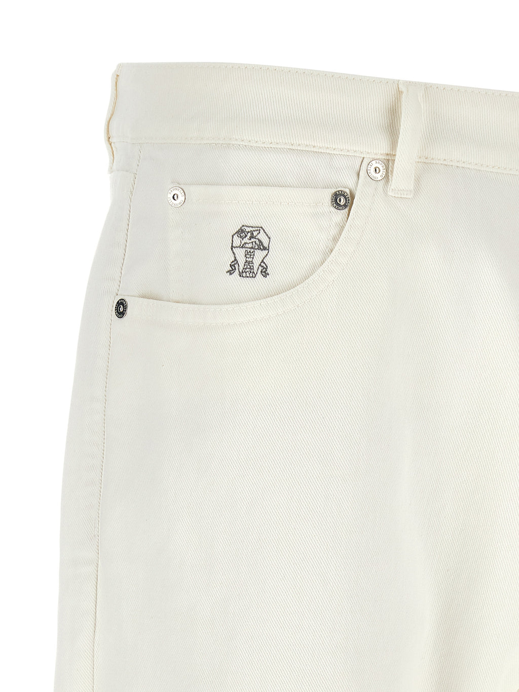 Brunello Cucinelli Weiße Cropped Jeans aus Baumwolle