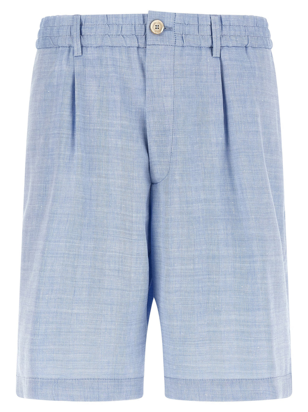 Brunello Cucinelli Blue Linen Bermuda Shorts