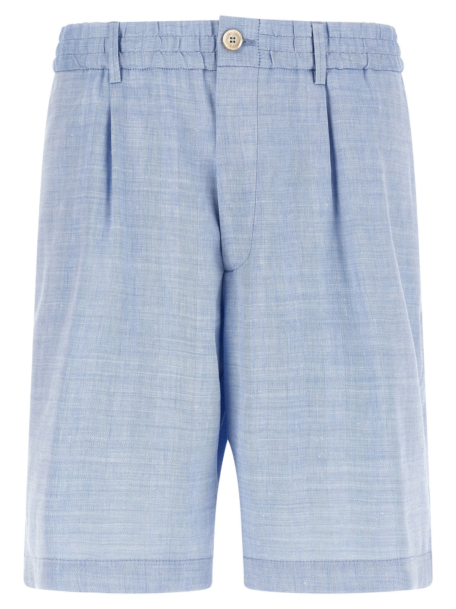 Brunello Cucinelli Blue Linen Bermuda Shorts
