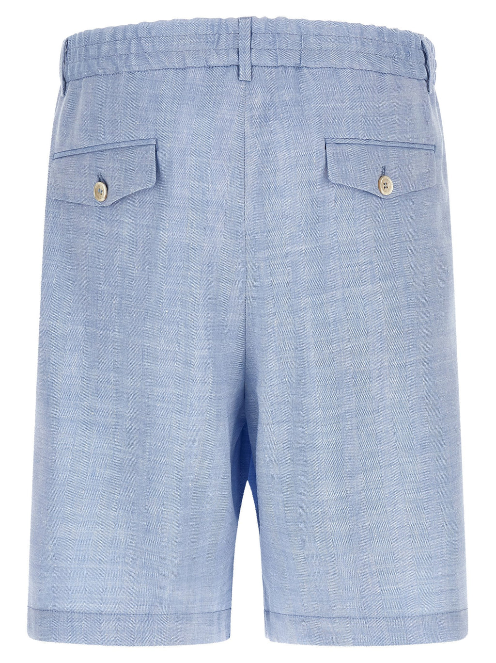 Brunello Cucinelli Blue Linen Bermuda Shorts