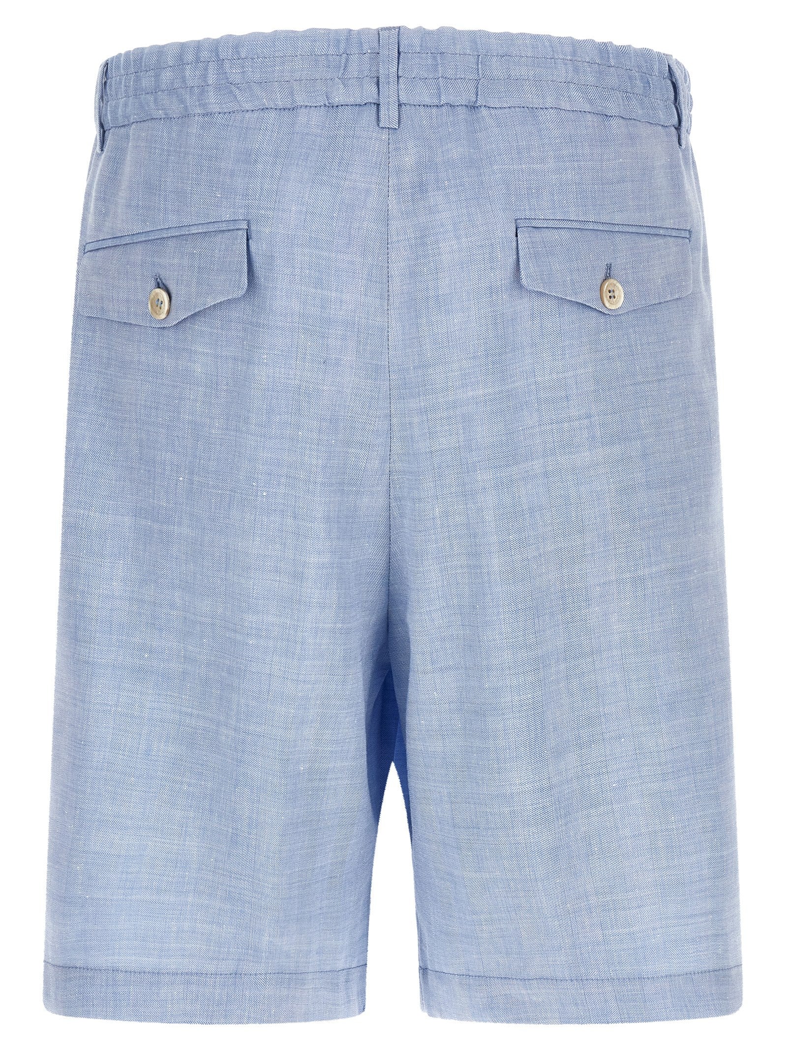 Brunello Cucinelli Blue Linen Bermuda Shorts