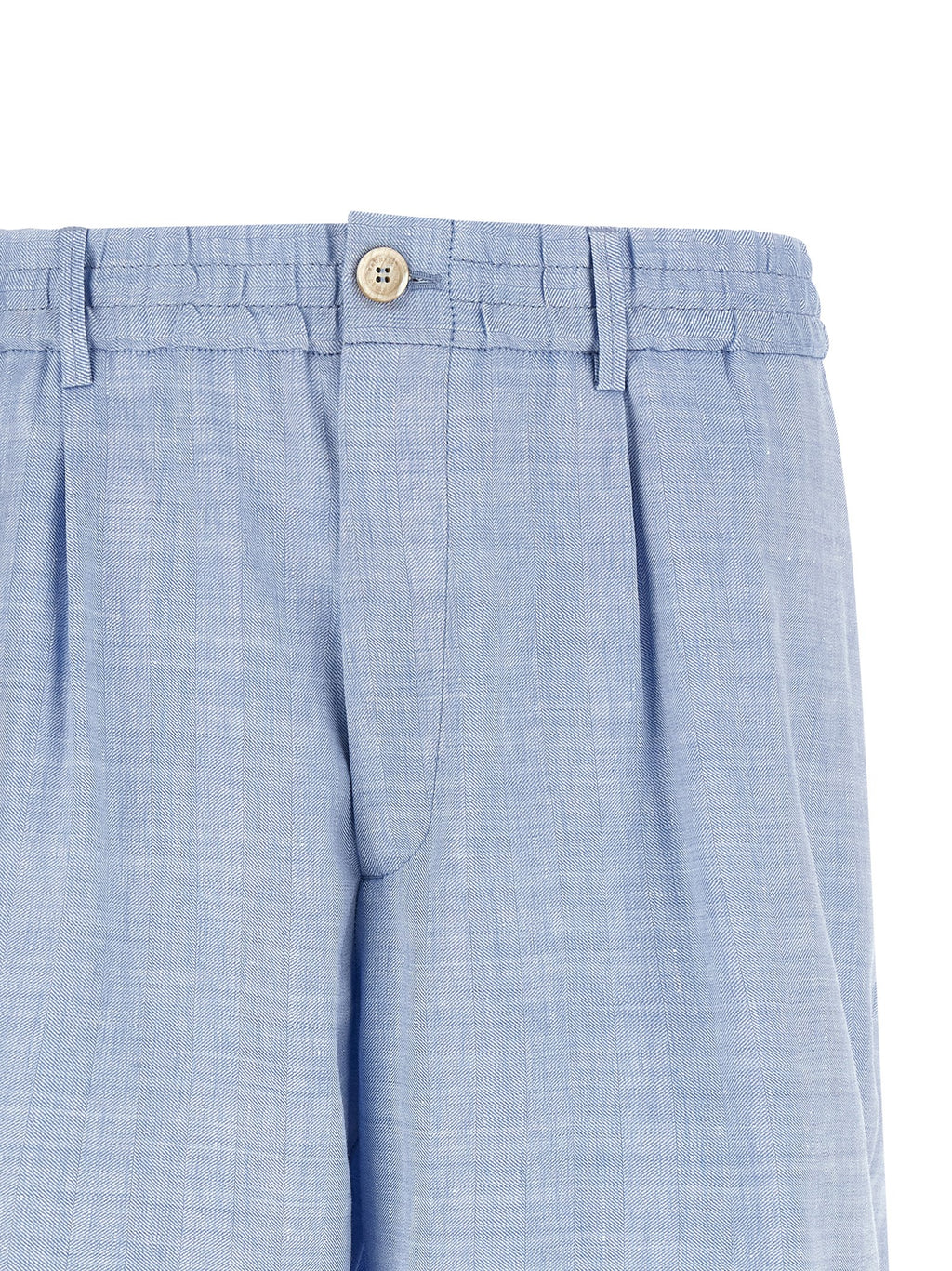Brunello Cucinelli Blue Linen Bermuda Shorts