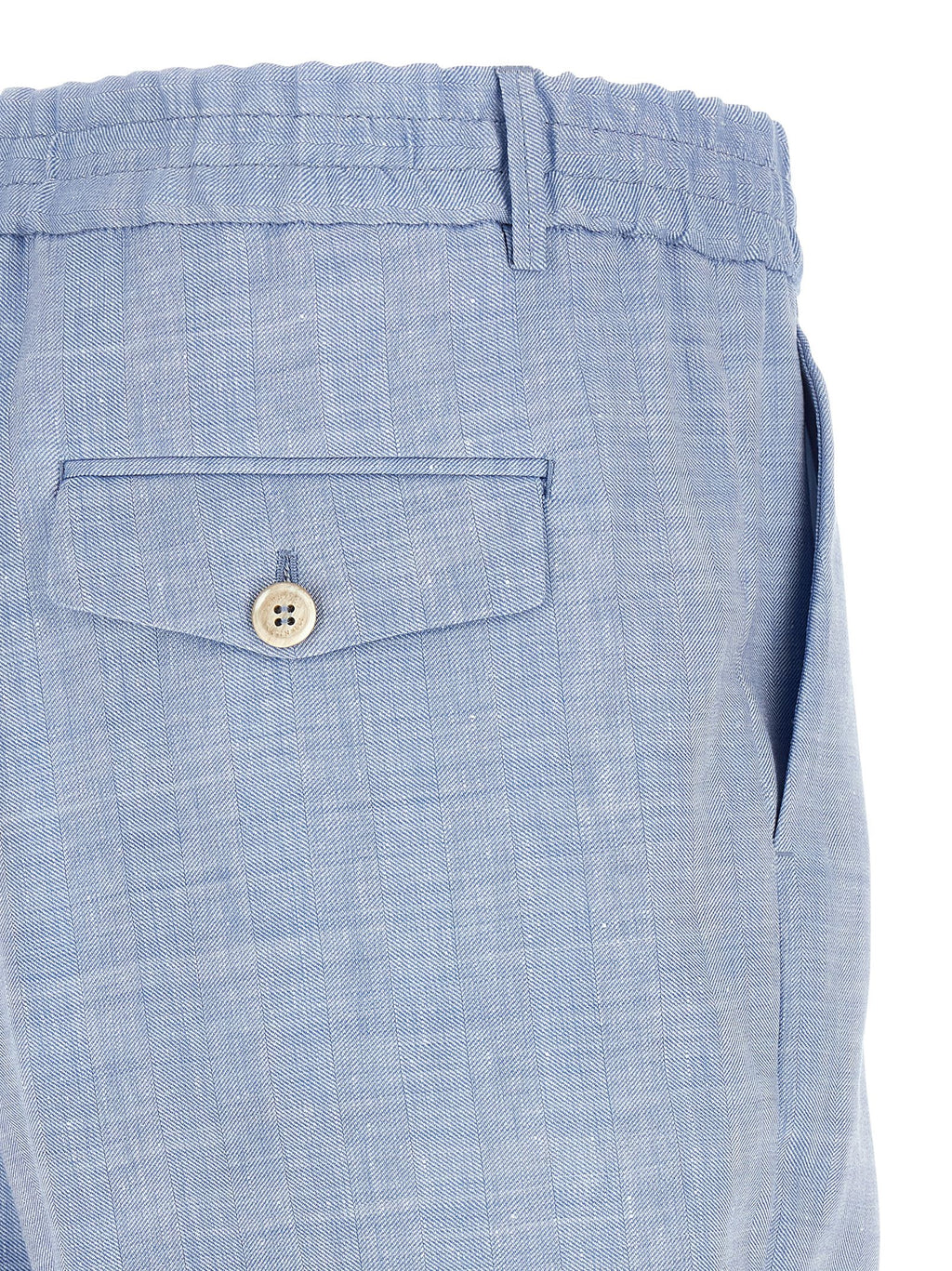 Brunello Cucinelli Blue Linen Bermuda Shorts