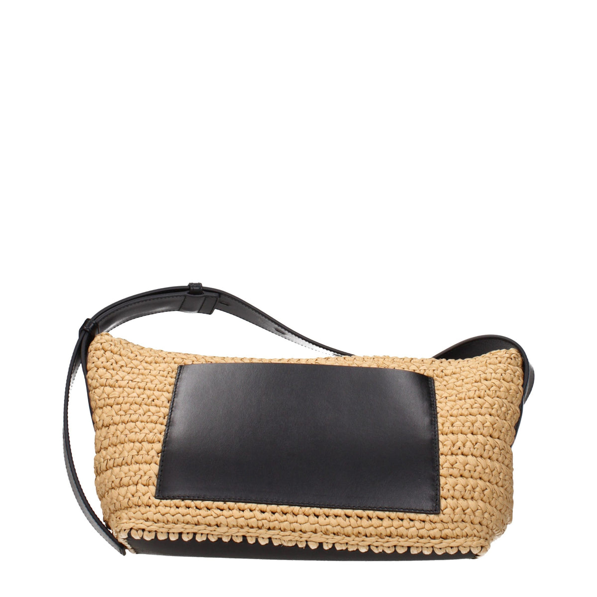 Jil Sander Beige Raffia Umhängetasche