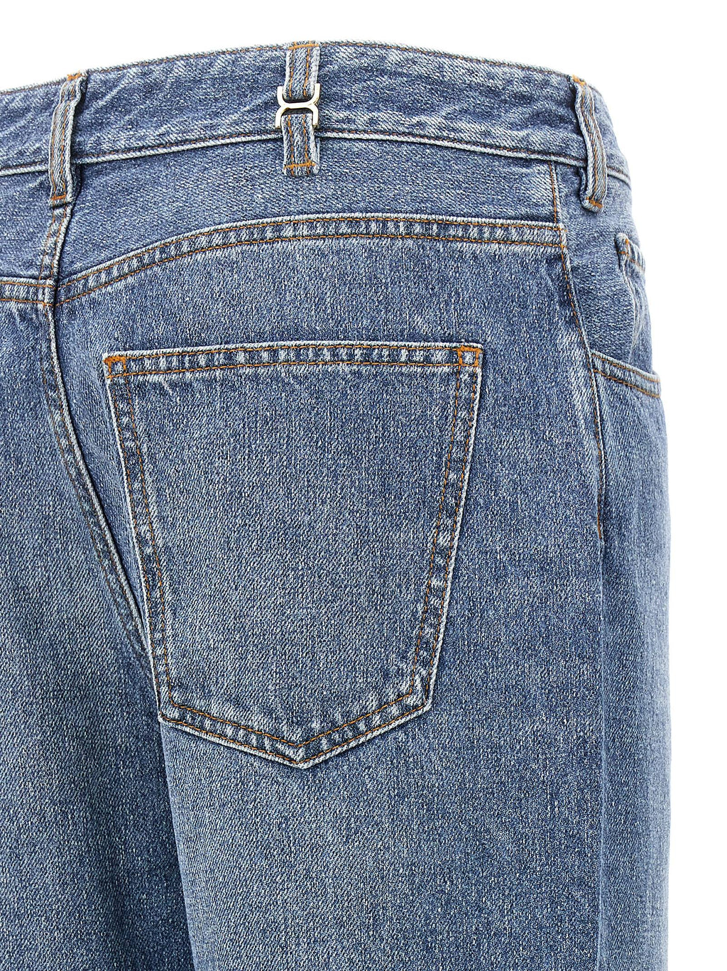 Chloé Jeans mit hohem Bund aus blauer Baumwolle