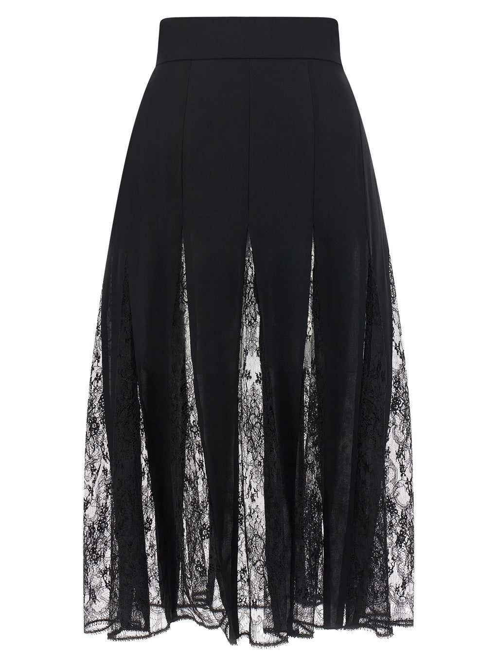 Dolce & Gabbana Black Silk Midi Skirt