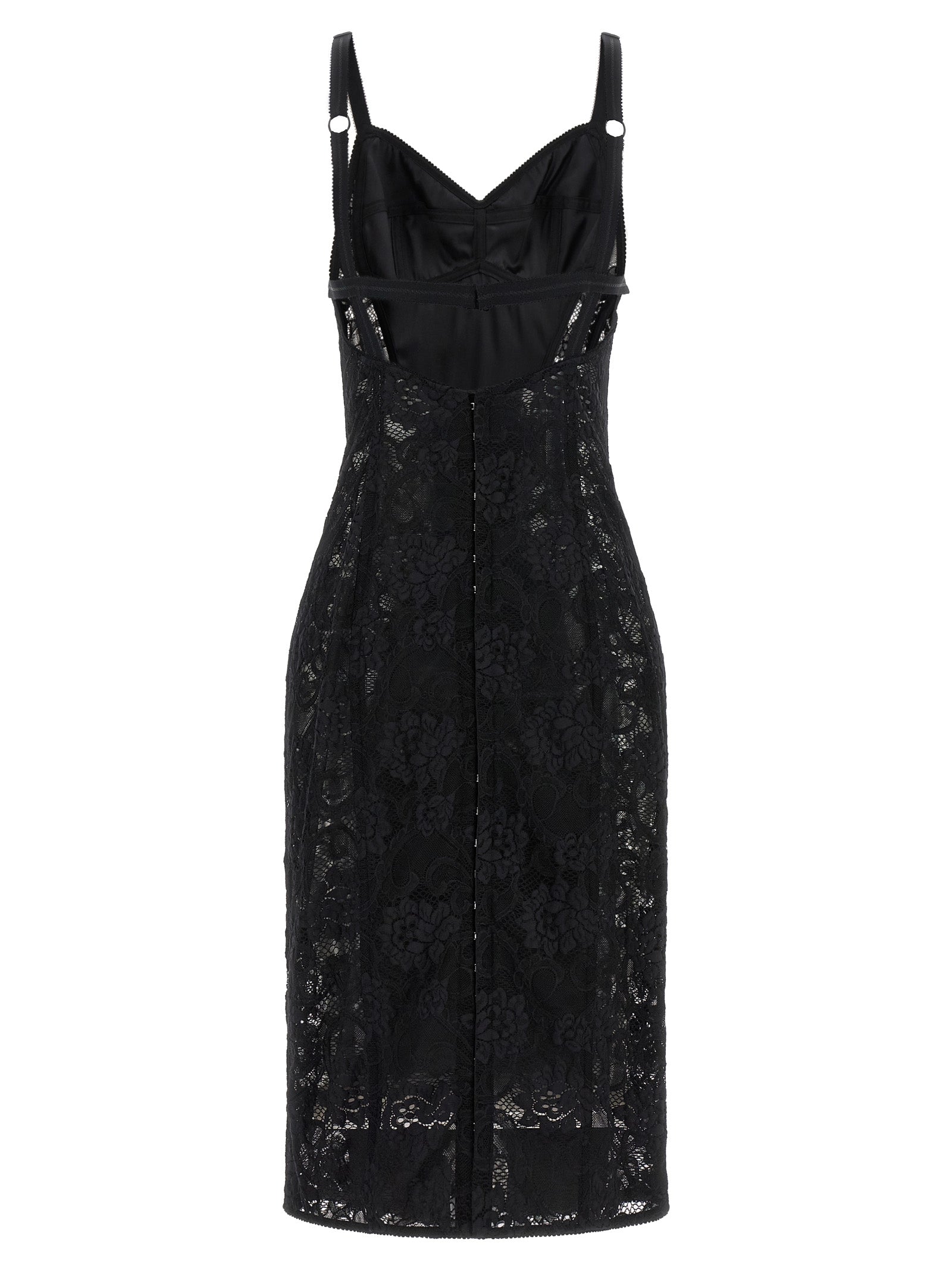 Dolce & Gabbana Black Polyamide Midi Dress
