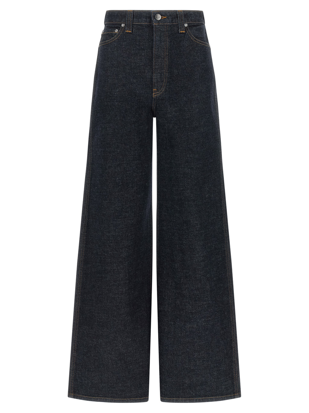 Khaite Blue Cotton Flared Jeans
