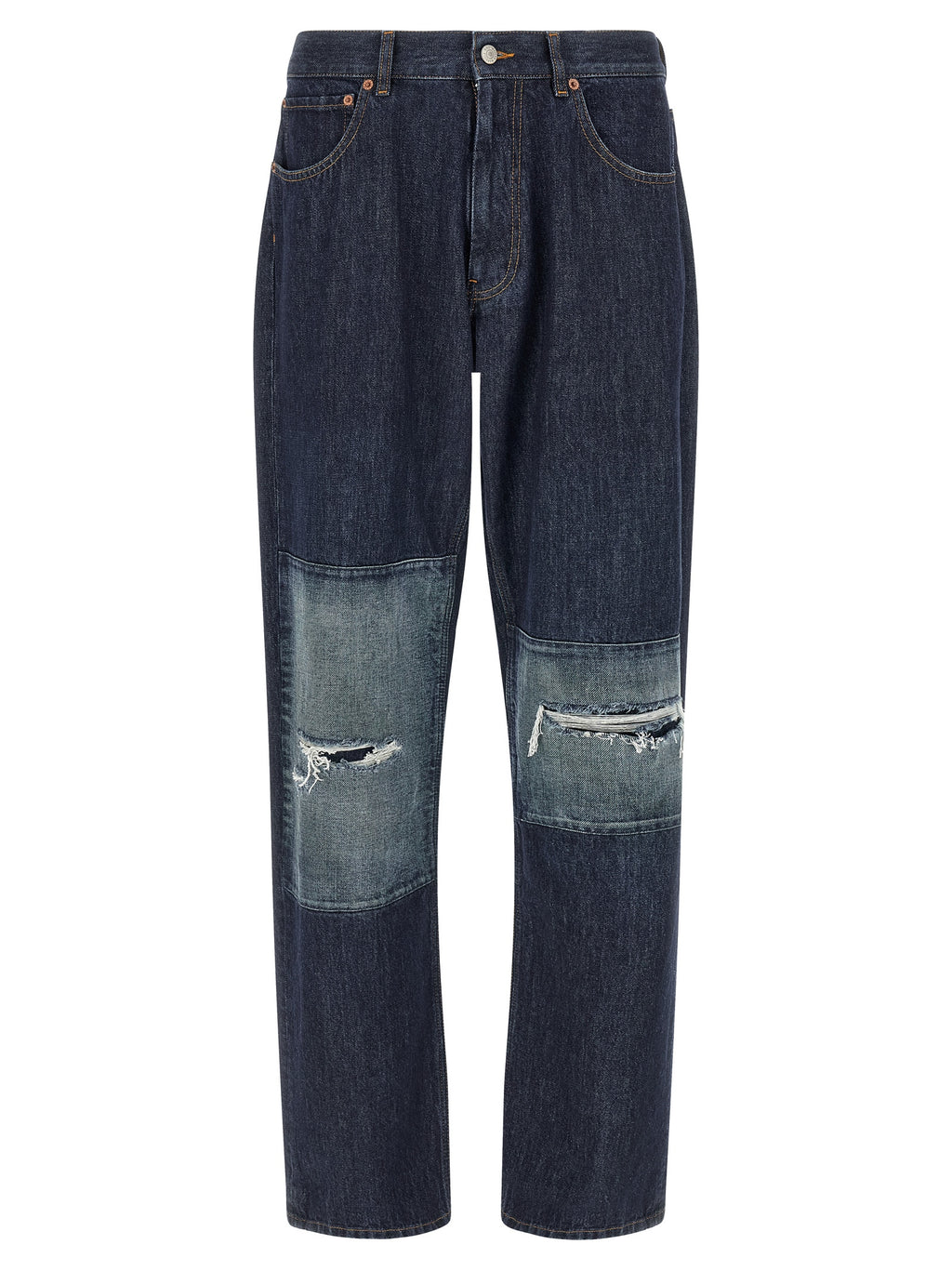 MM6 Maison Margiela Blue Cotton Straight-Leg Jeans