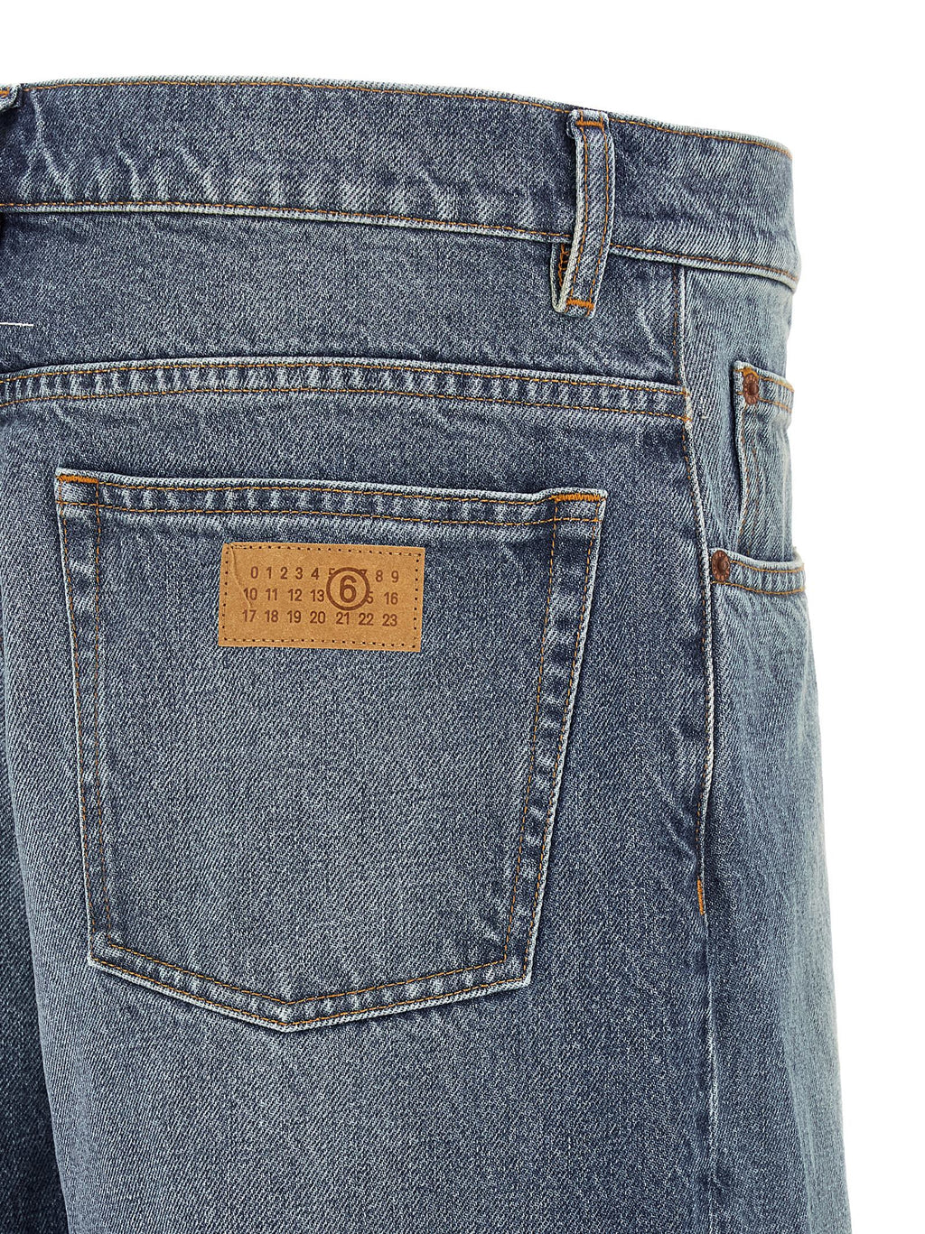MM6 Maison Margiela Blue Cotton Straight-Leg Jeans