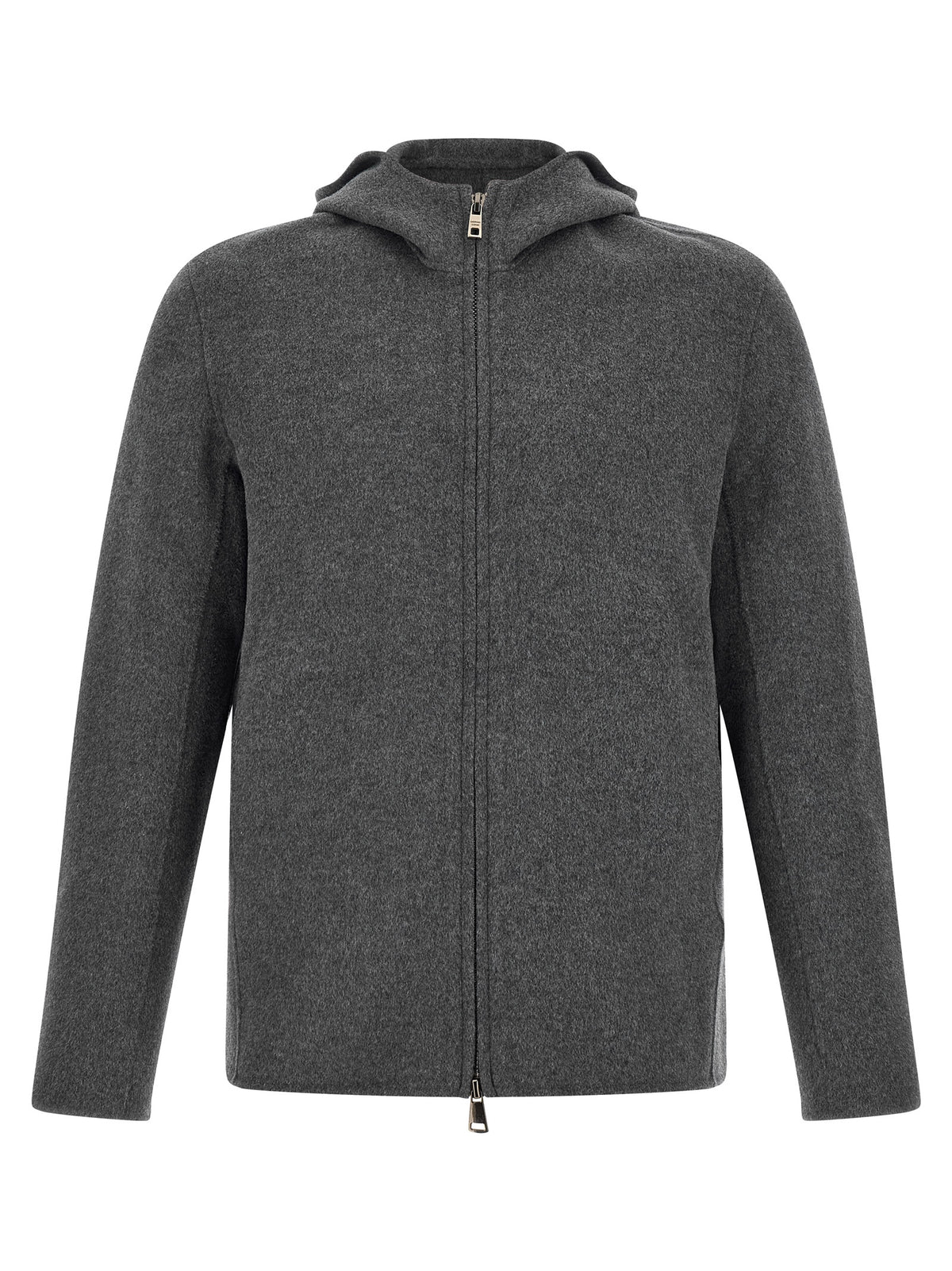 GIORGIO BRATO Gray Wool Full-Length Jacket
