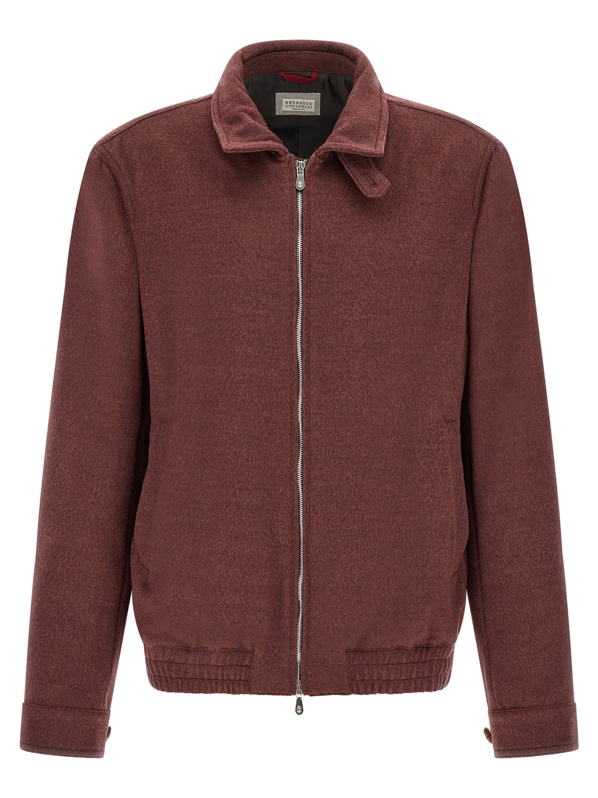 Brunello Cucinelli Bordeaux Bomber aus Schurwolle