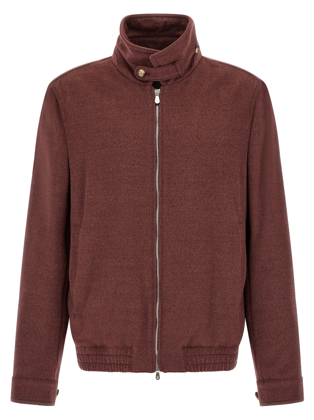 Brunello Cucinelli Bordeaux Bomber aus Schurwolle