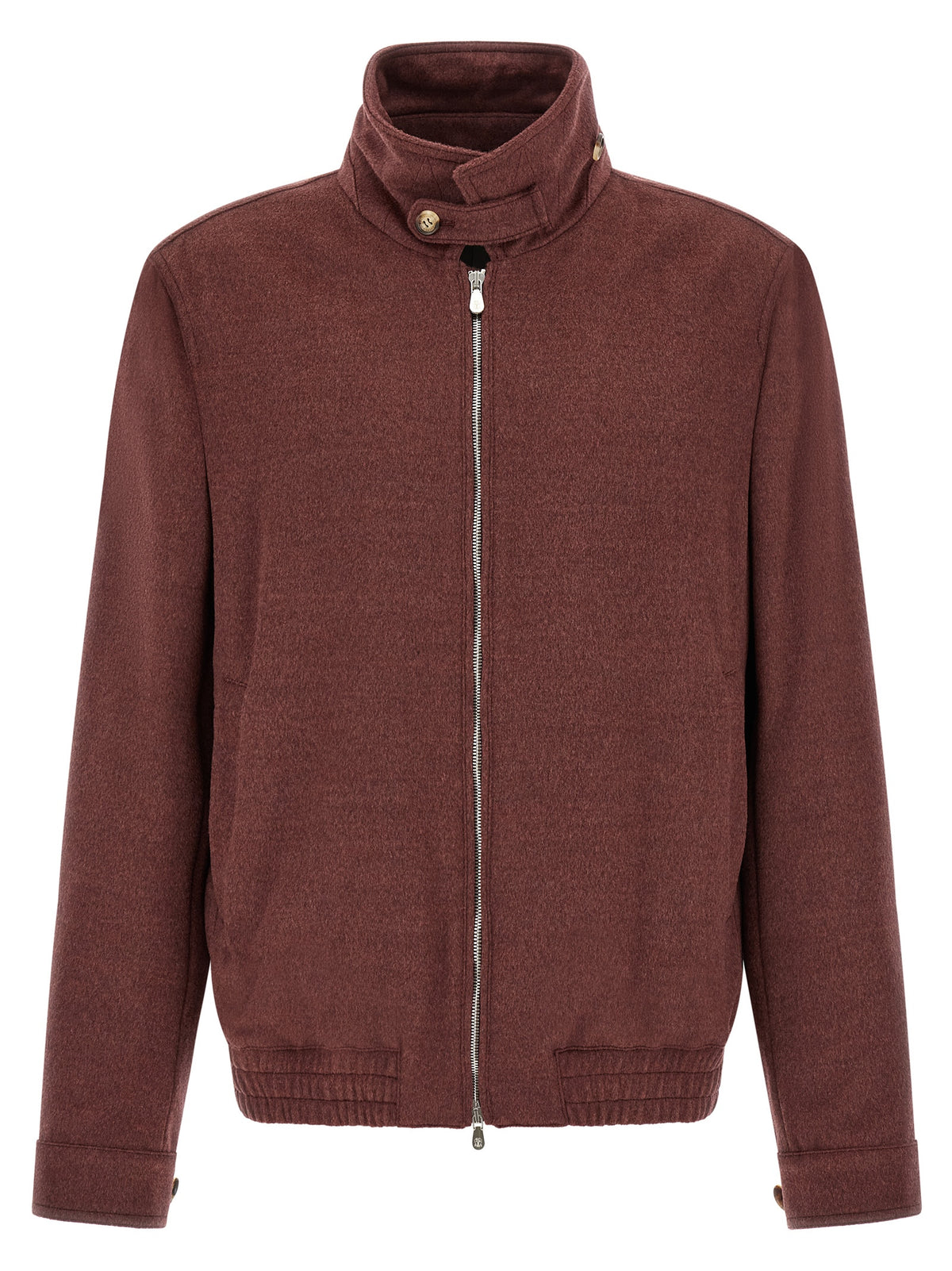 Brunello Cucinelli Bordeaux Bomber aus Schurwolle