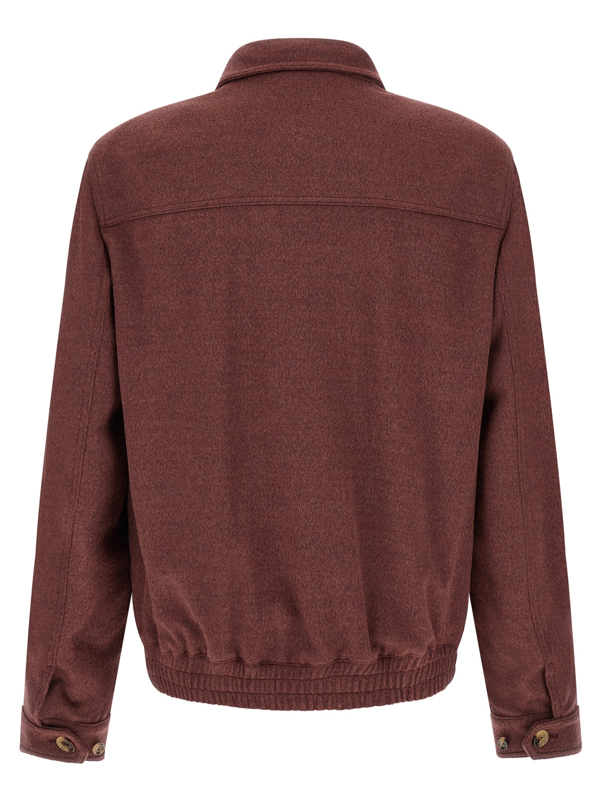 Brunello Cucinelli Bordeaux Bomber aus Schurwolle