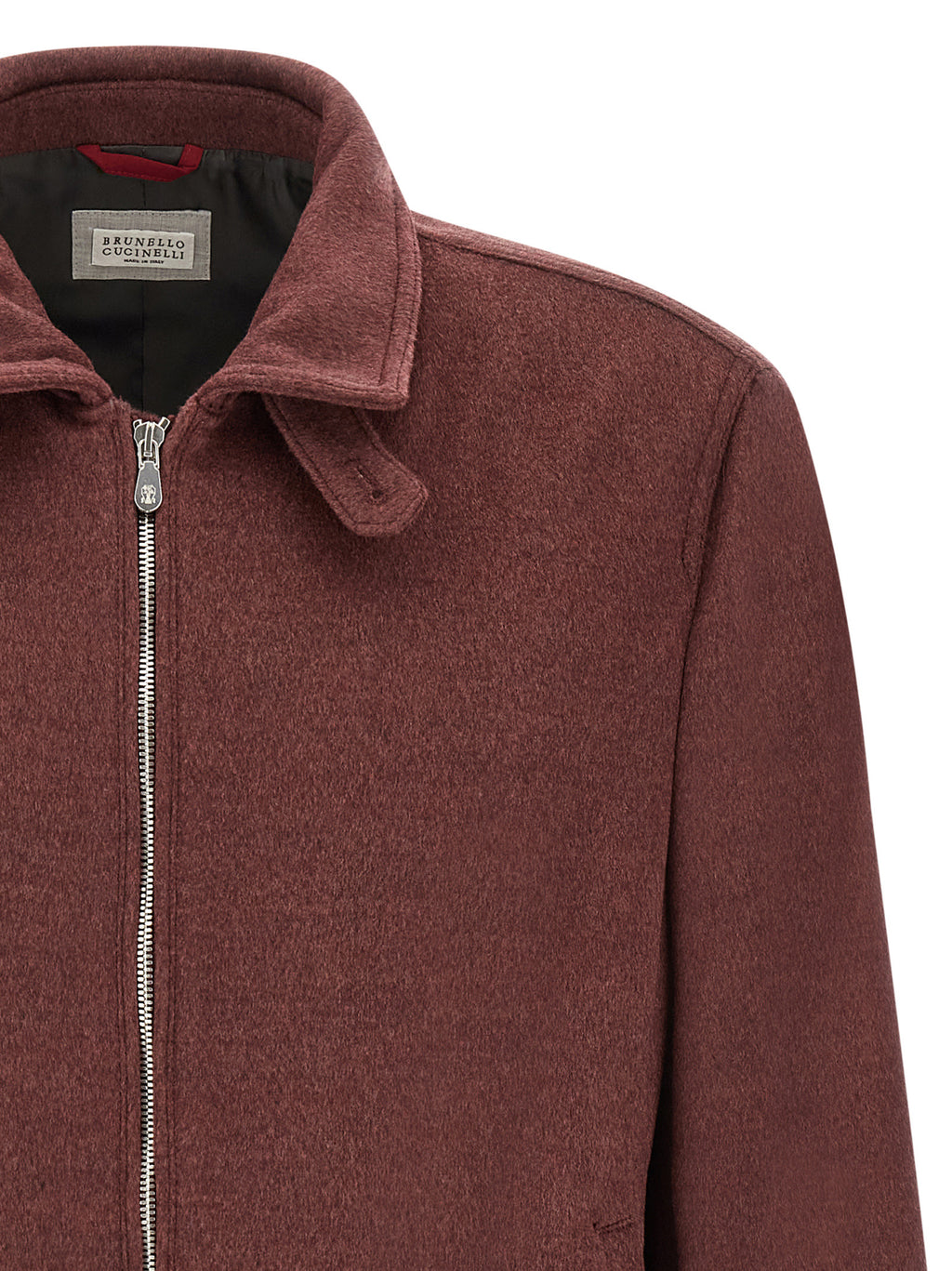 Brunello Cucinelli Bordeaux Bomber aus Schurwolle
