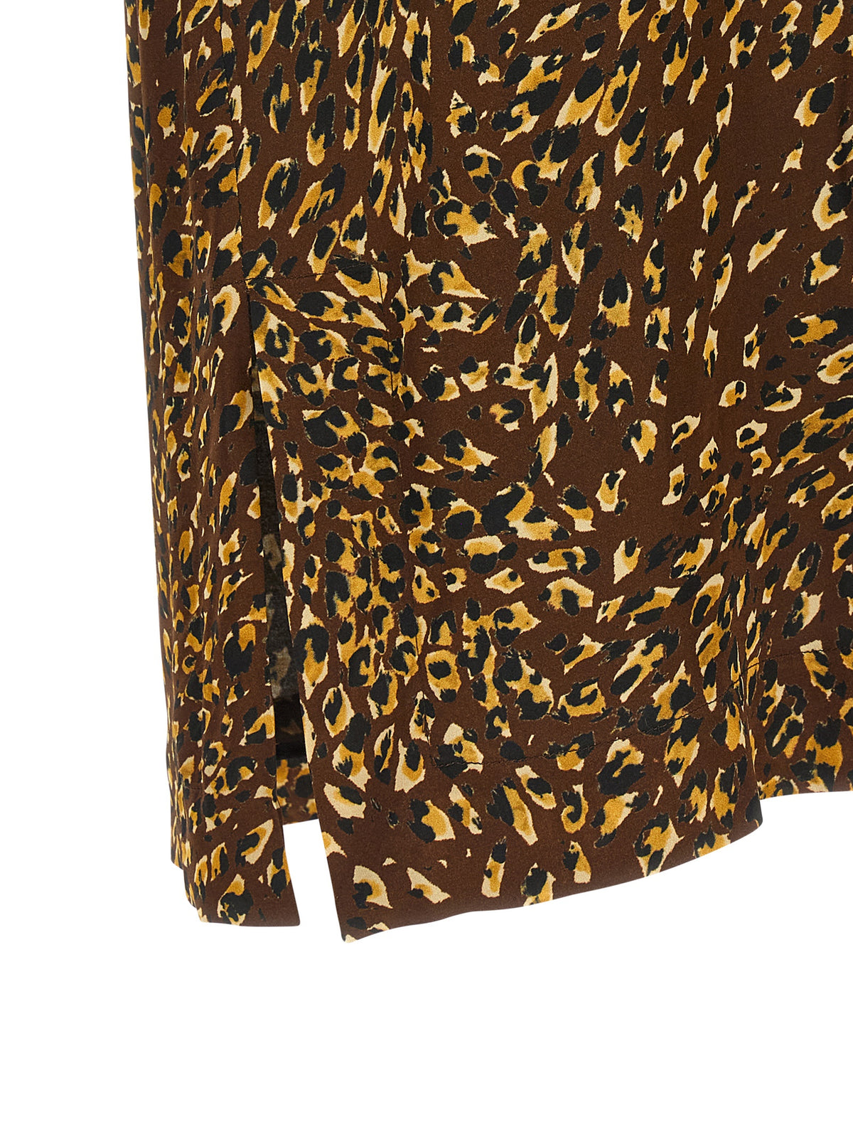 Twinset Brown Viscose Midi Skirt