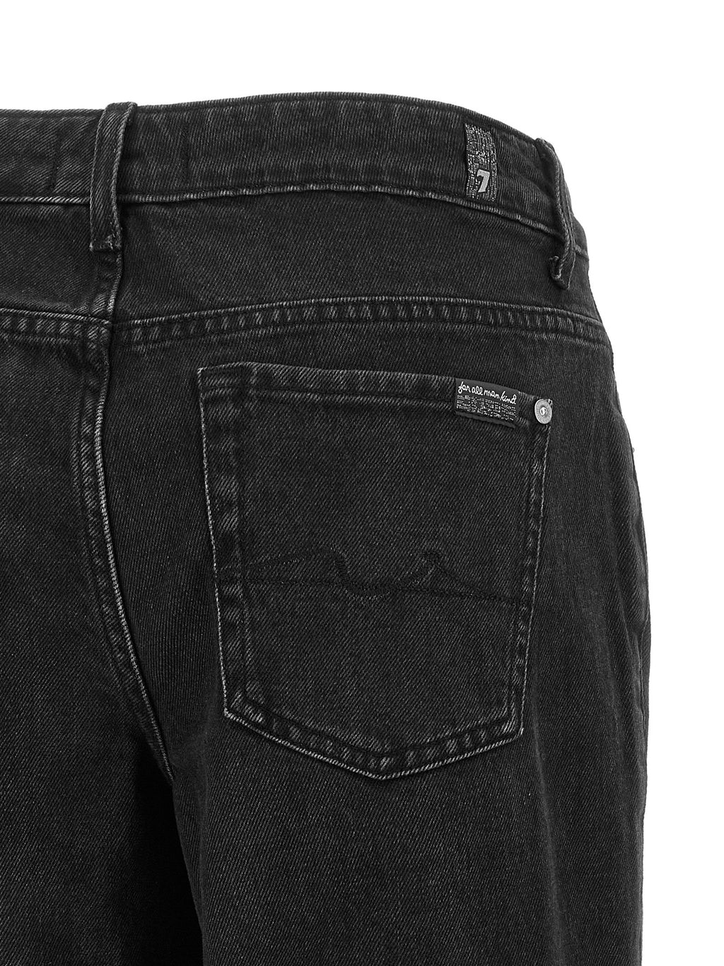 7 For All Mankind Flared Jeans aus schwarzer Baumwolle