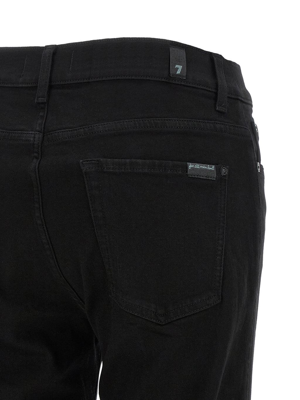 7 For All Mankind Bootcut-Jeans aus schwarzer Baumwolle