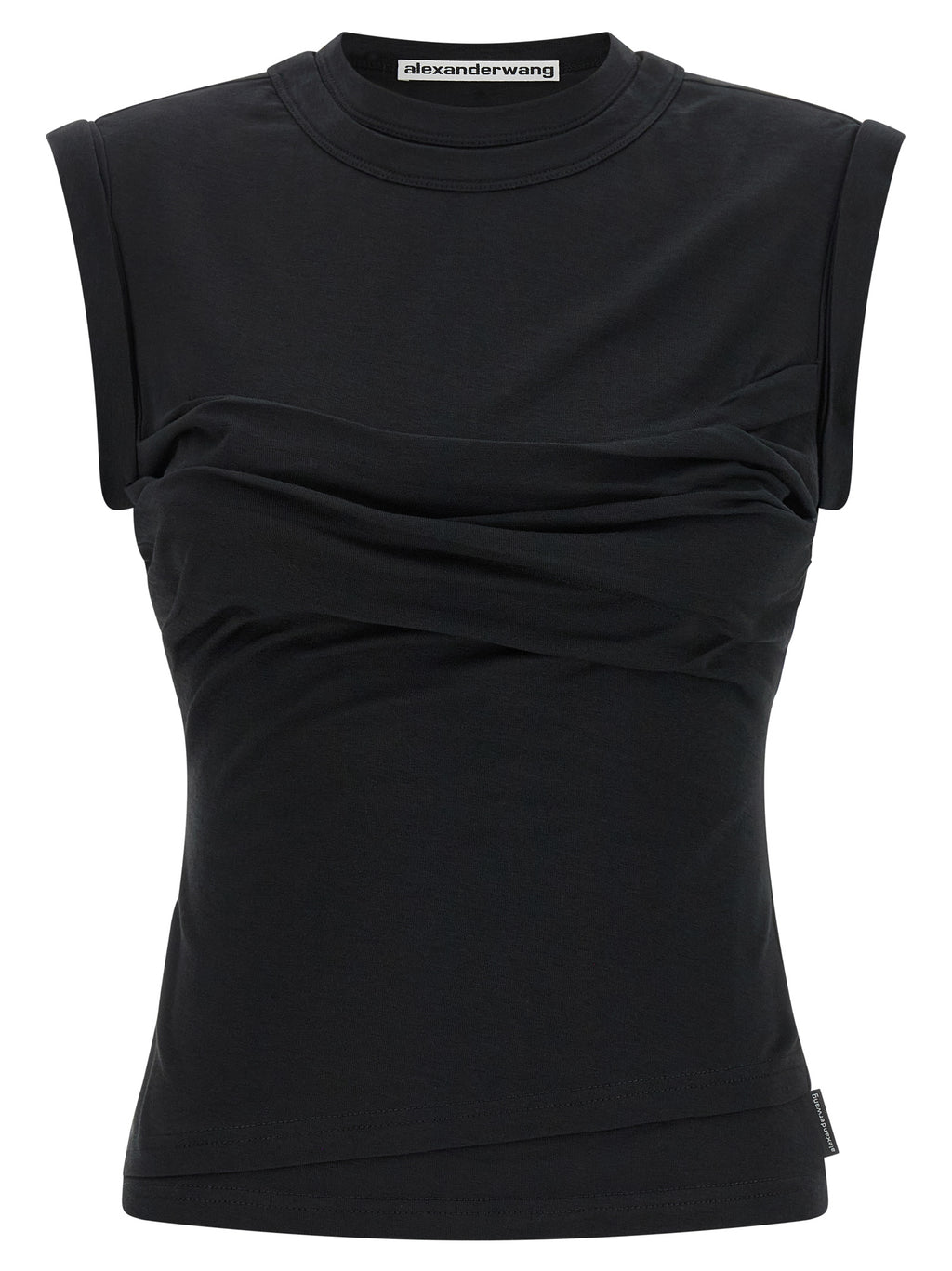 Alexander Wang Black Cotton Sleeveles T-Shirt