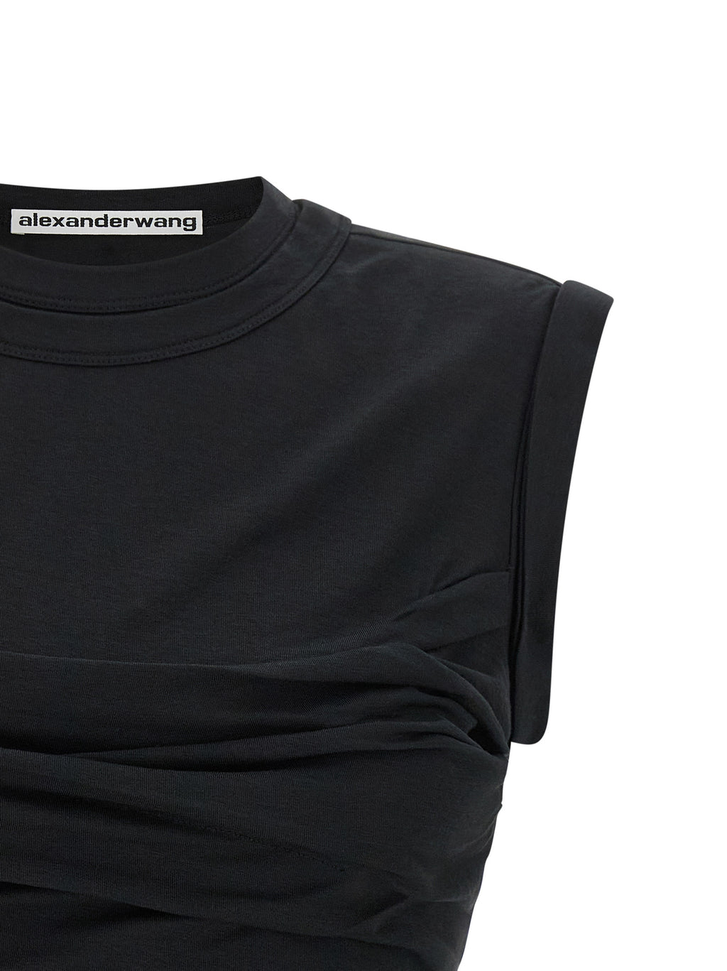 Alexander Wang Black Cotton Sleeveles T-Shirt