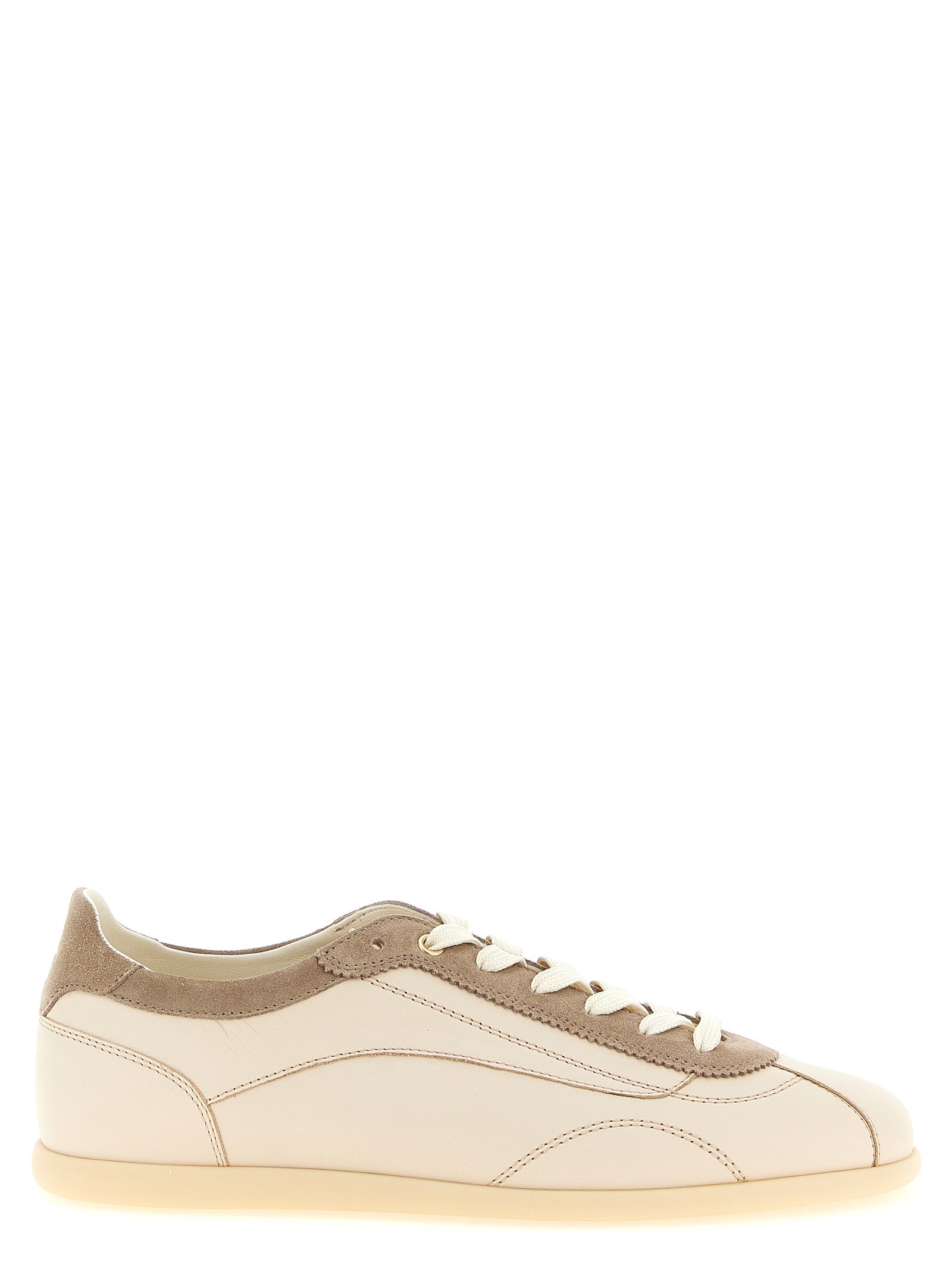Brunello Cucinelli Beige Calfskin Low Top Sneakers